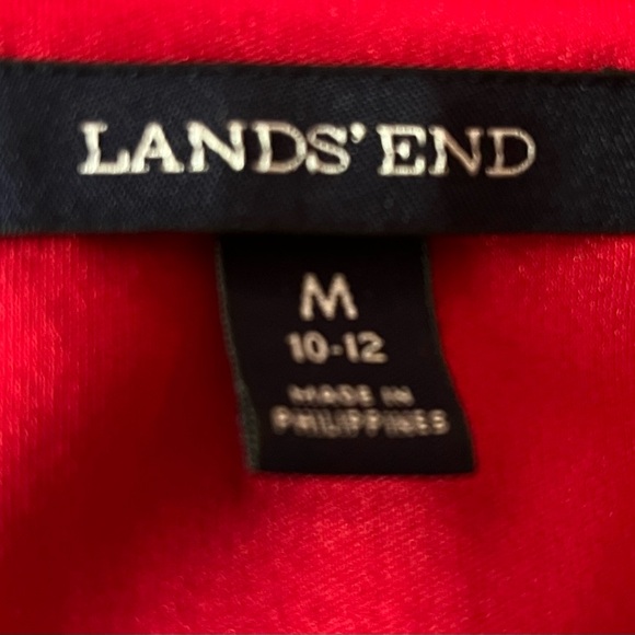 Lands' End Red and Black Velvet Floral Dress - Picture 2 of 9